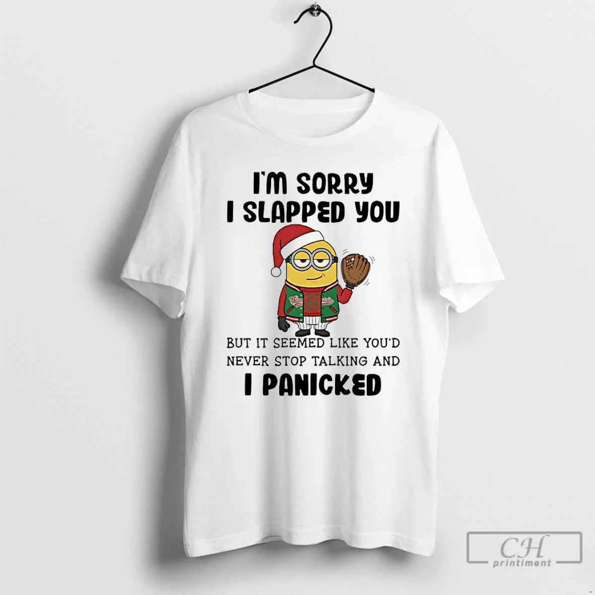 Classic Minion Santa Im Sorry I Slapped You But Seemed Like Youd Never Stop T-Shirts, Hoodie, Sweatshirt