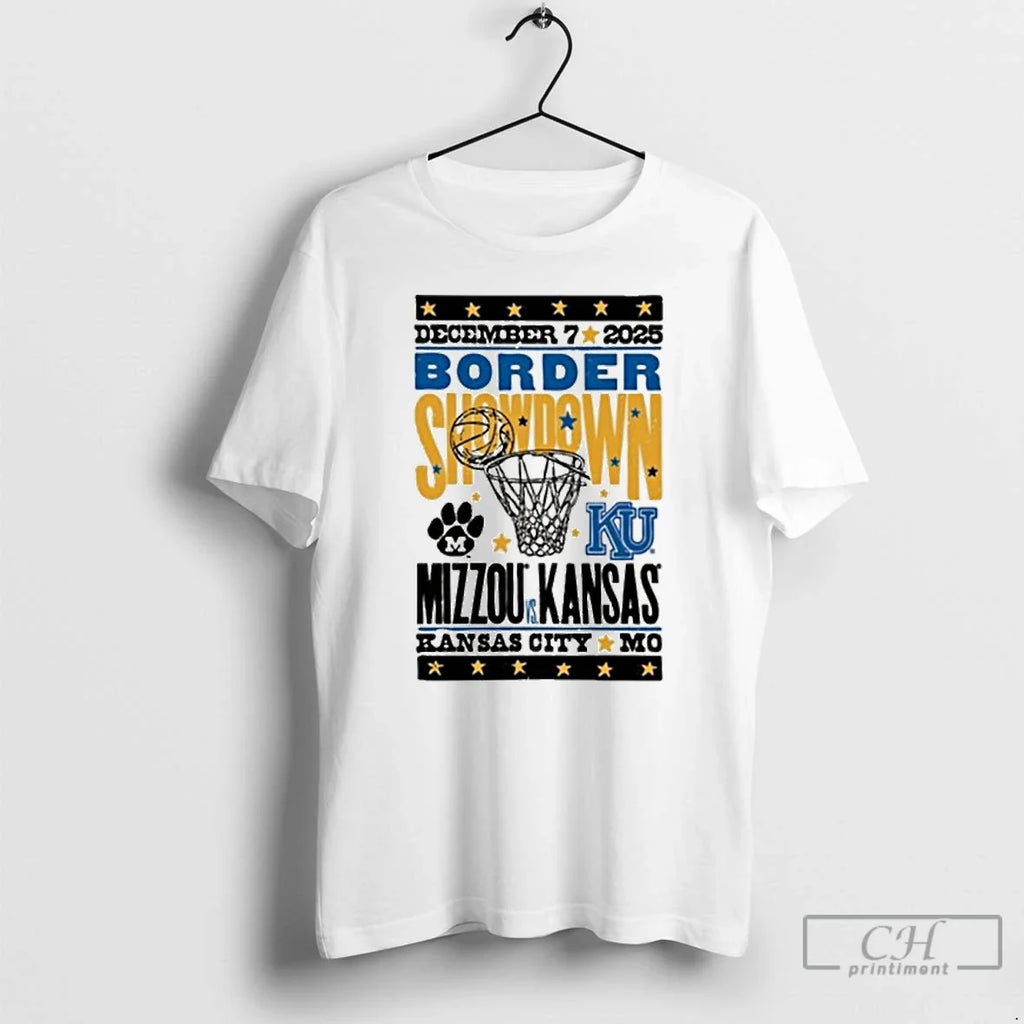 Classic Mizzou Vs Kansas Basketball Border Showdown December 7 2025 T-Shirts, Hoodie, Sweatshirt