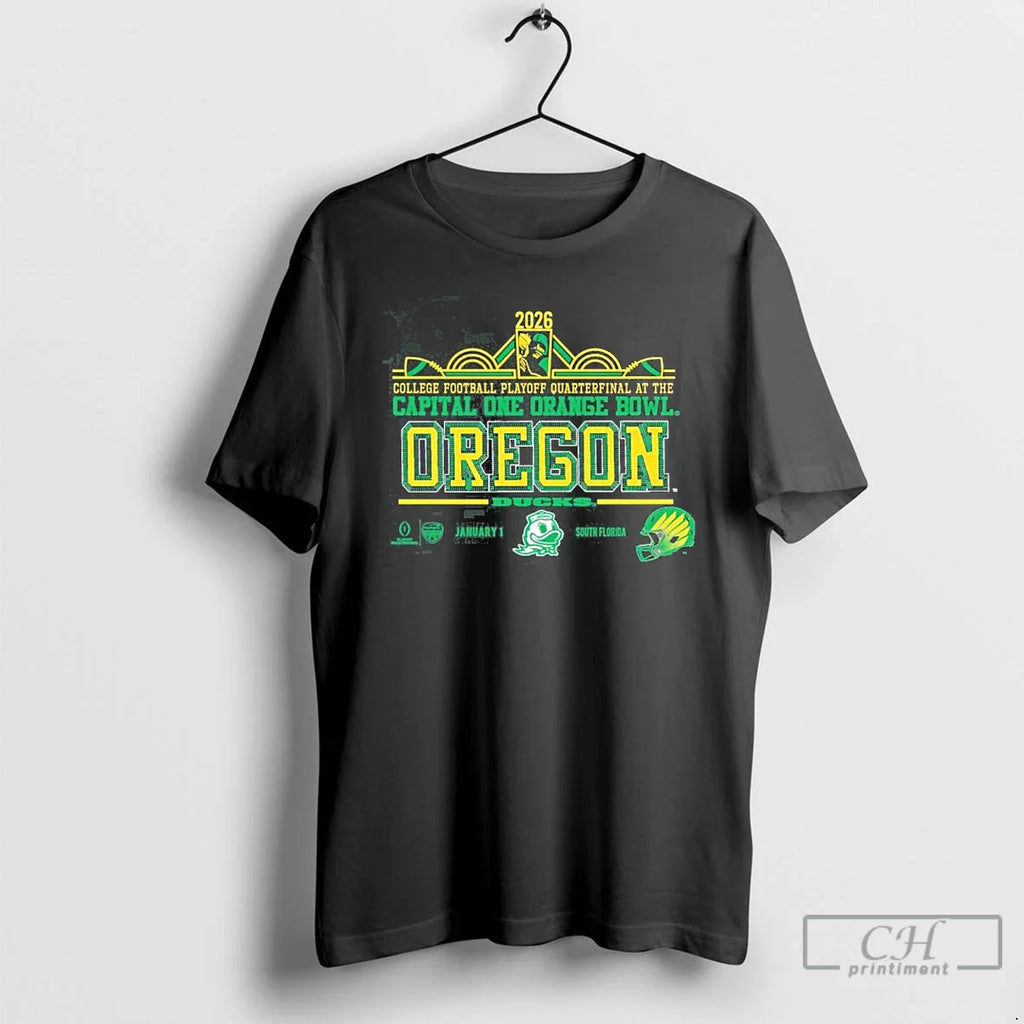 Classic Oregon 2026 Cfp Orange Bowl Art Deco Player T-Shirts, Hoodie, Sweatshirt