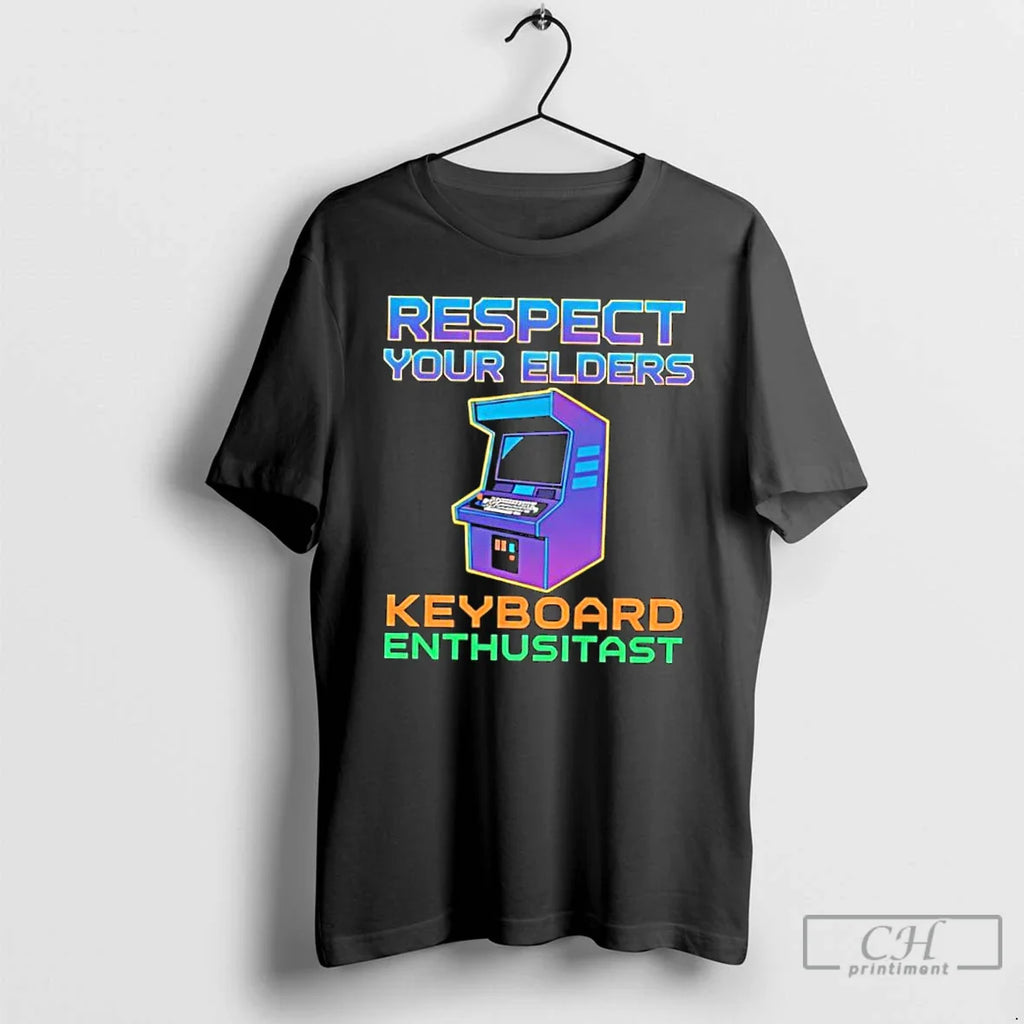 Classic Respect Your Elders Keyboard Enthusiast Retro Gaming T-Shirts, Hoodie, Sweatshirt