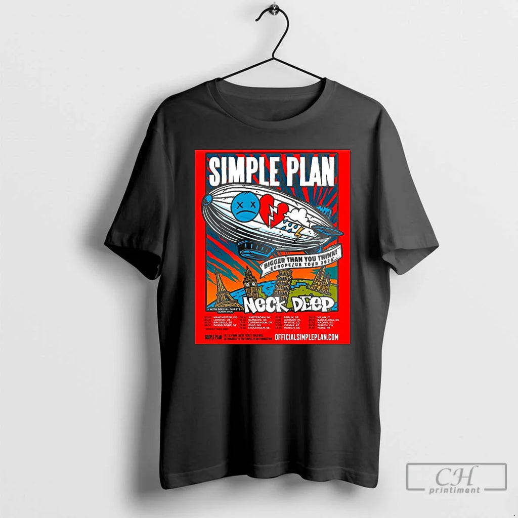 Classic Simple Plan Neck Deep Bigger Than You Think Europe Uk Tour 2026 T-Shirts, Hoodie, Sweatshirt