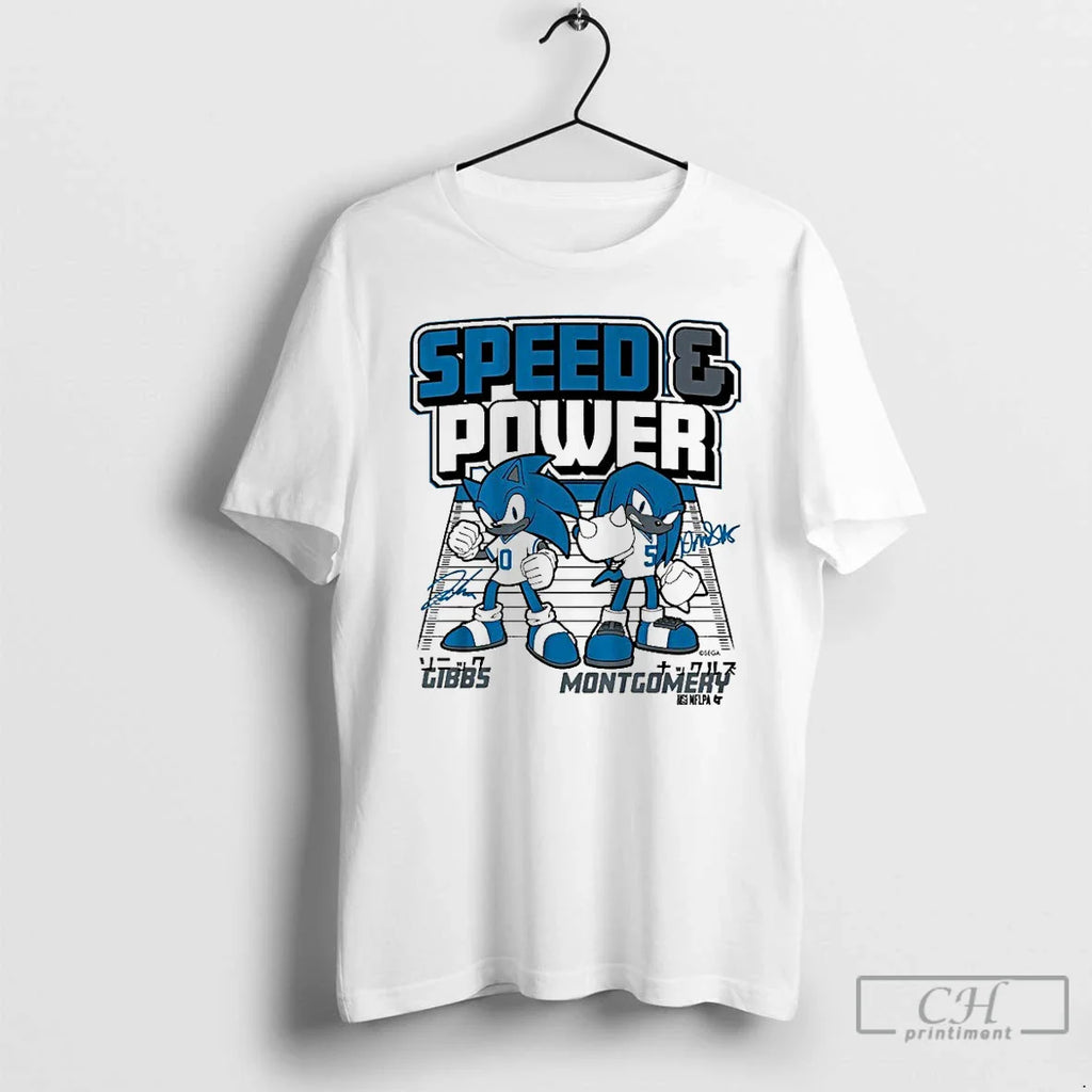 Classic Speed Power Jahmyr Gibbs David Montgomery T-Shirts, Hoodie, Sweatshirt