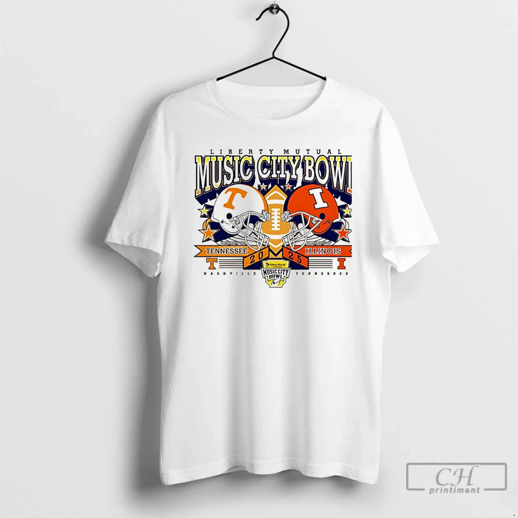 Classic Tennessee Vs Illinois 2025 Music City Bowl Helmets T-Shirts, Hoodie, Sweatshirt