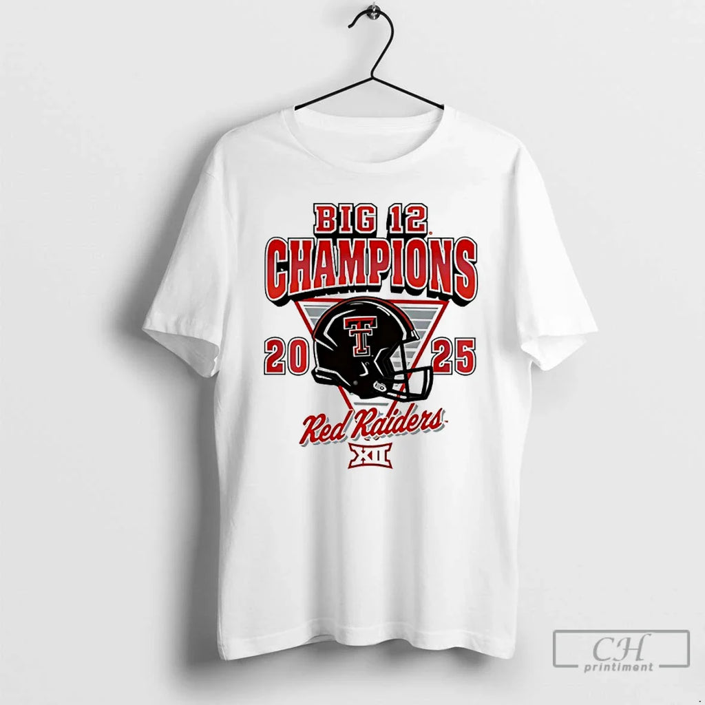 Classic Texas Tech Red Raiders 2025 Big 12 Football Champions Helmet Classic T-Shirts, Hoodie, Sweatshirt