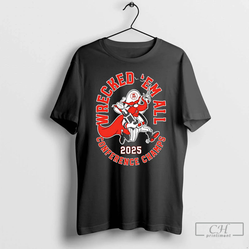 Classic Texas Tech Red Raiders 2025 Wrecked Em Conference Champions T-Shirts, Hoodie, Sweatshirt