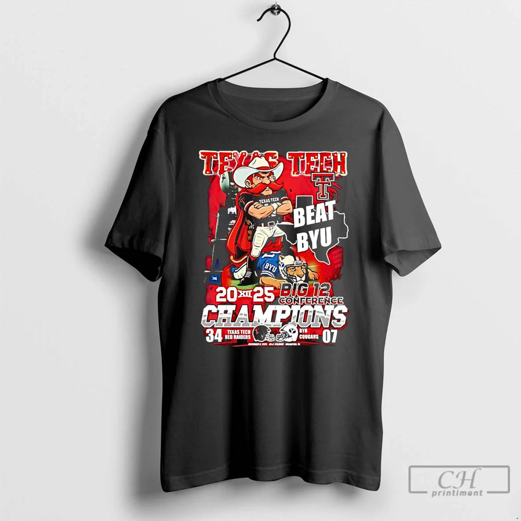 Classic Texas Tech Red Raiders Beat Byu 2025 Big 12 Conference Champions T-Shirts, Hoodie, Sweatshirt