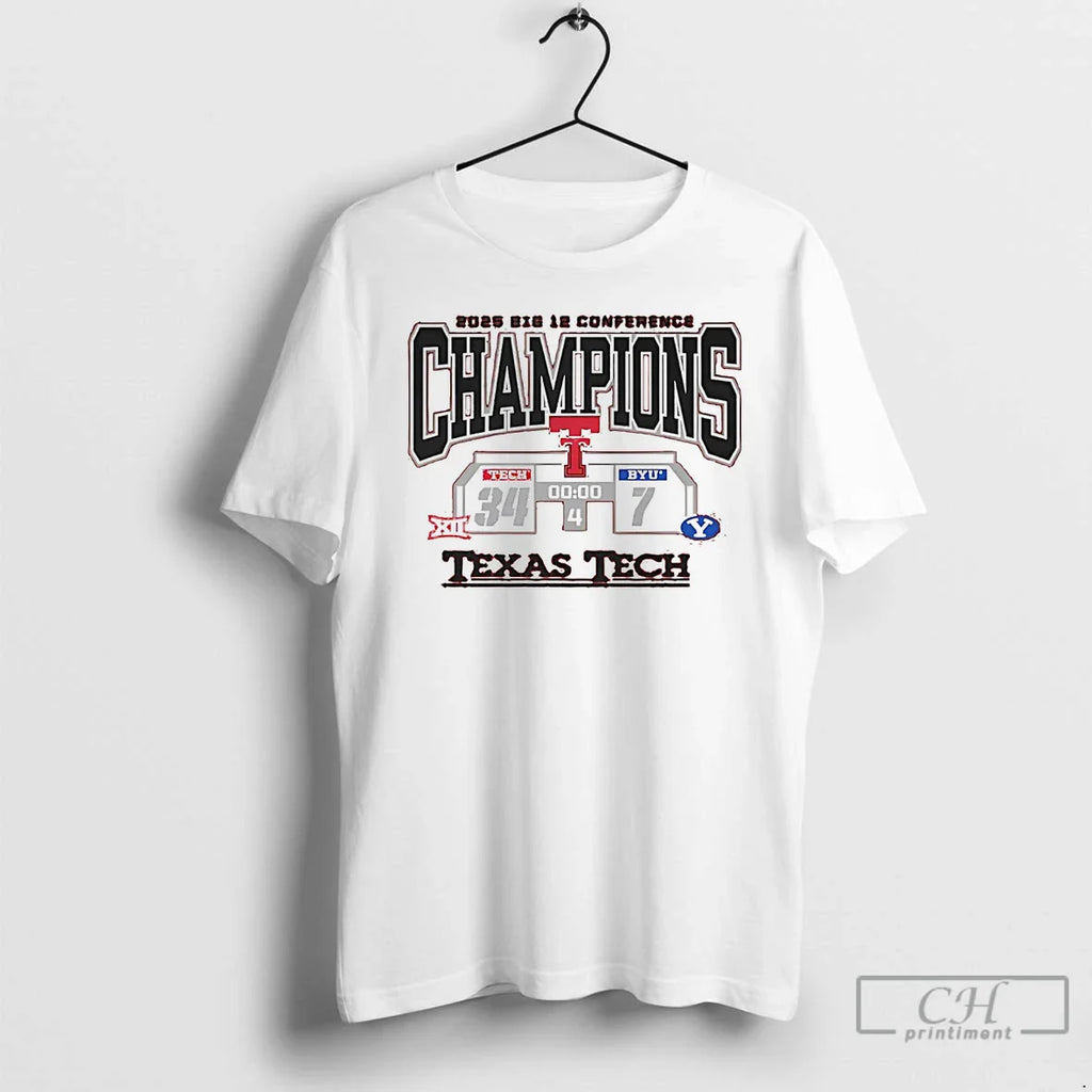 Classic Texas Tech Red Raiders Vs Byu Cougars Big 12 Conference Champions Score 2025 T-Shirts, Hoodie, Sweatshirt