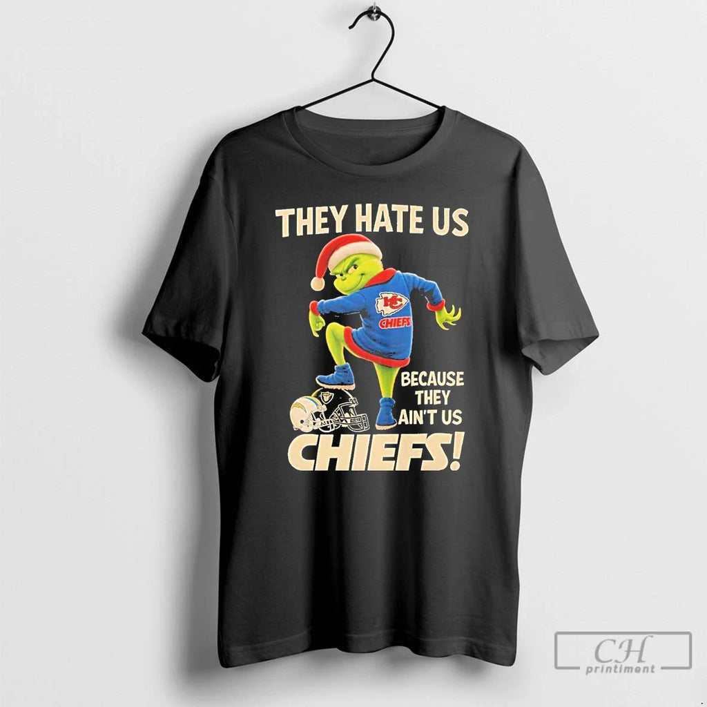 Classic They Hate Us Because They Aint Us Kansas City Chiefs Grinch T-Shirts, Hoodie, Sweatshirt