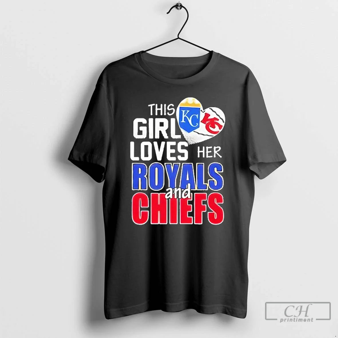 Classic This Girl Loves Her Missouri Sports Kansas City Royals Kansas City Chiefs Logo T-Shirts, Hoodie, Sweatshirt