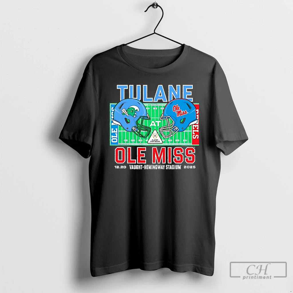 Classic Tulane Vs Ole Miss 2025 College Football Playoff Head Head T-Shirts, Hoodie, Sweatshirt