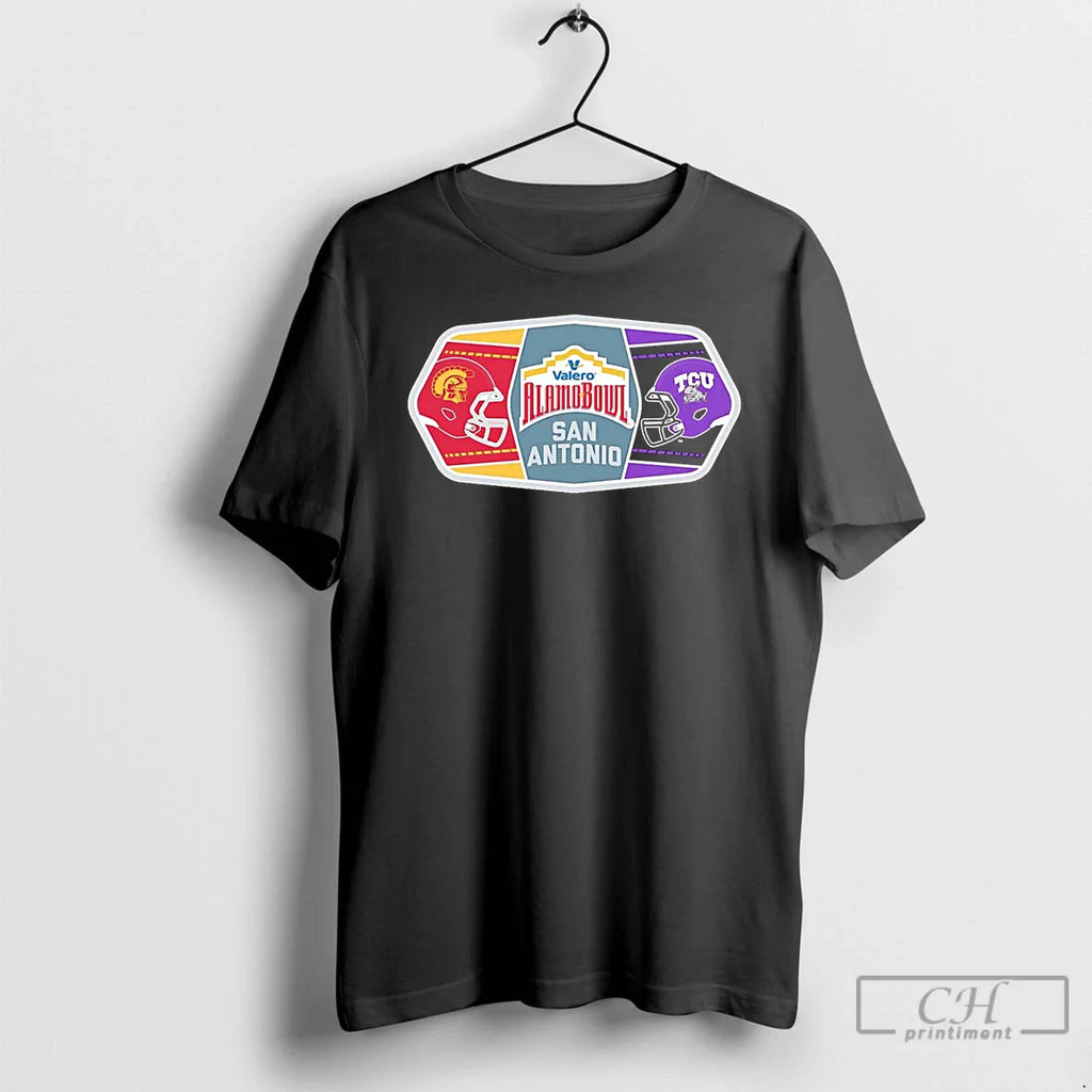 Classic Usc Trojans Vs Tcu Horned Frogs 2025 Valero Alamo Bowl Helmet T-Shirts, Hoodie, Sweatshirt