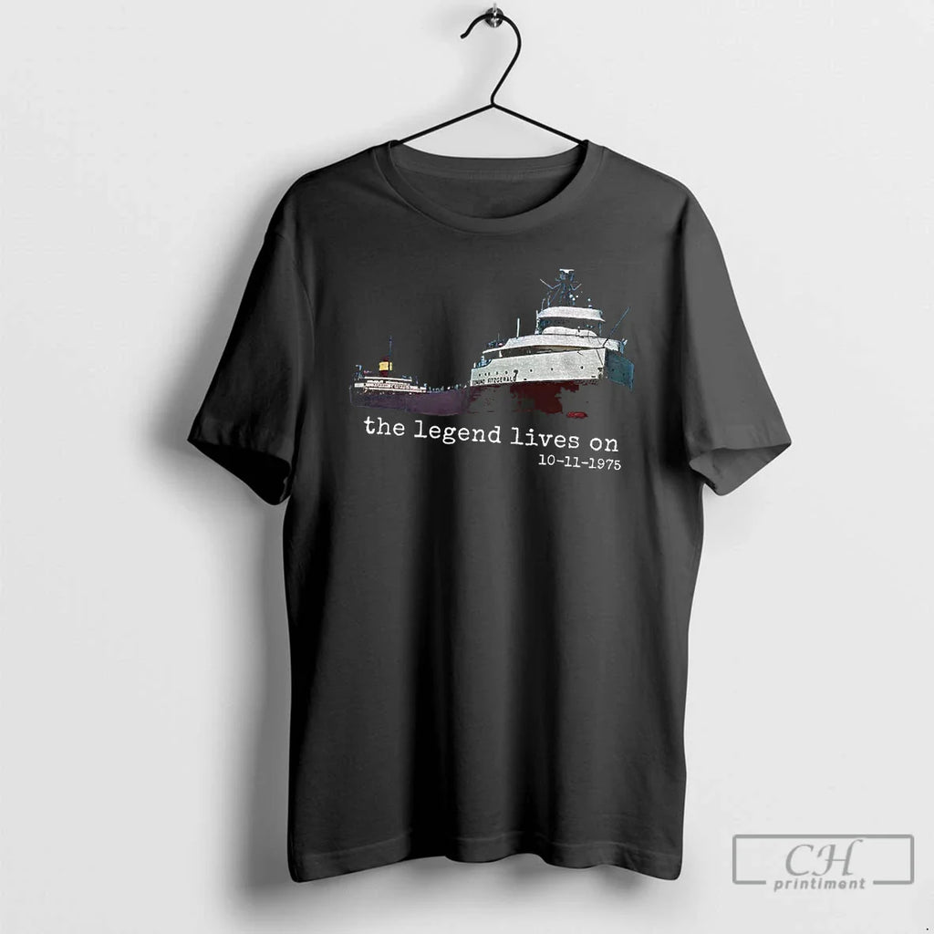 Classic Vintage Edmund Fitzgerald Great Lakes Ship Legend Lives One 10 11 1975 T-Shirts, Hoodie, Sweatshirt