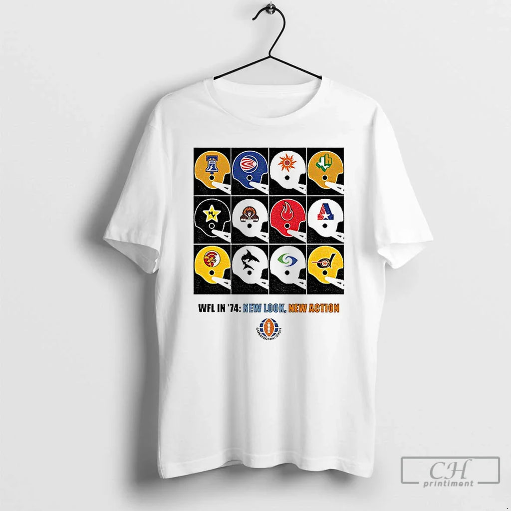 Classic Wfl 74 New New Action Helmet World Football League T-Shirts, Hoodie, Sweatshirt