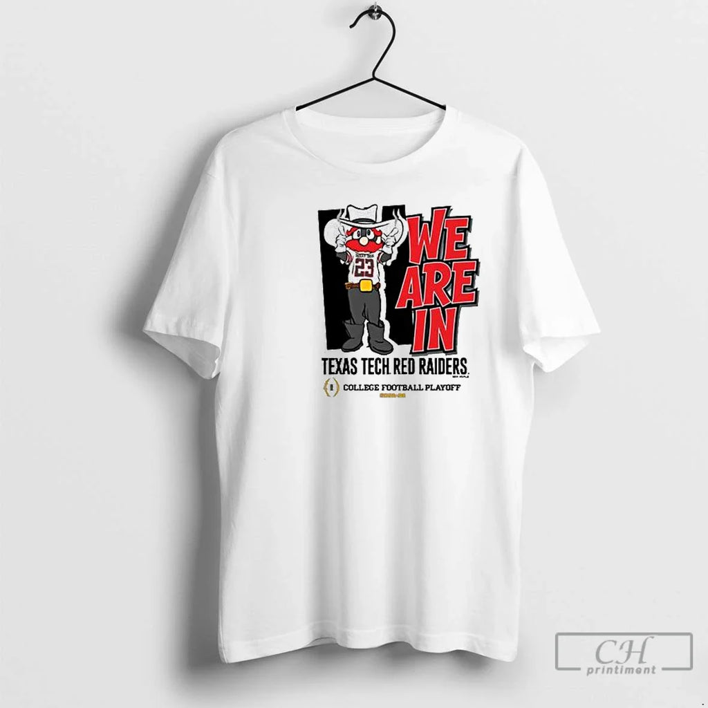 Classic We Are Tech Red Raiders 2025 Cfp Bound Mascot Circle White T-Shirts, Hoodie, Sweatshirt