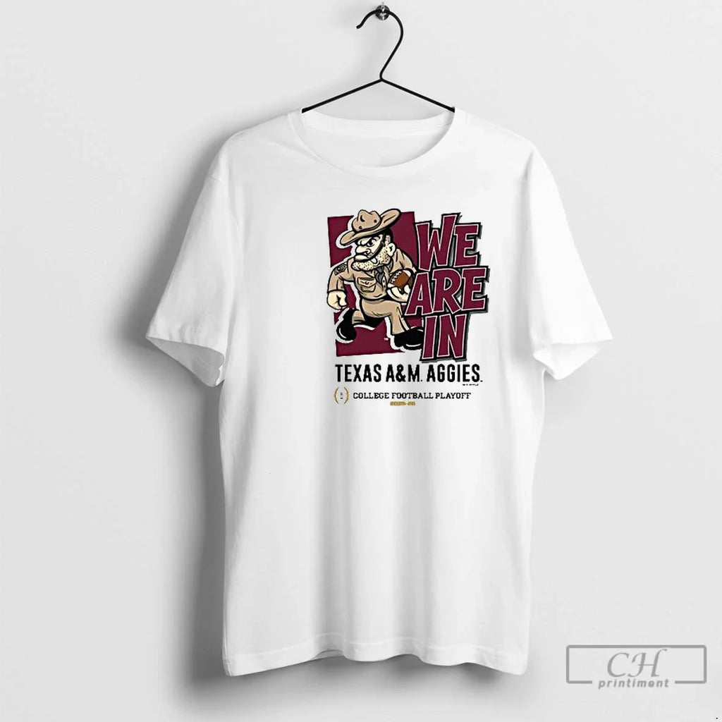 Classic We Are Texas Am Aggies 2025 Cfp Bound Mascot Circle White T-Shirts, Hoodie, Sweatshirt