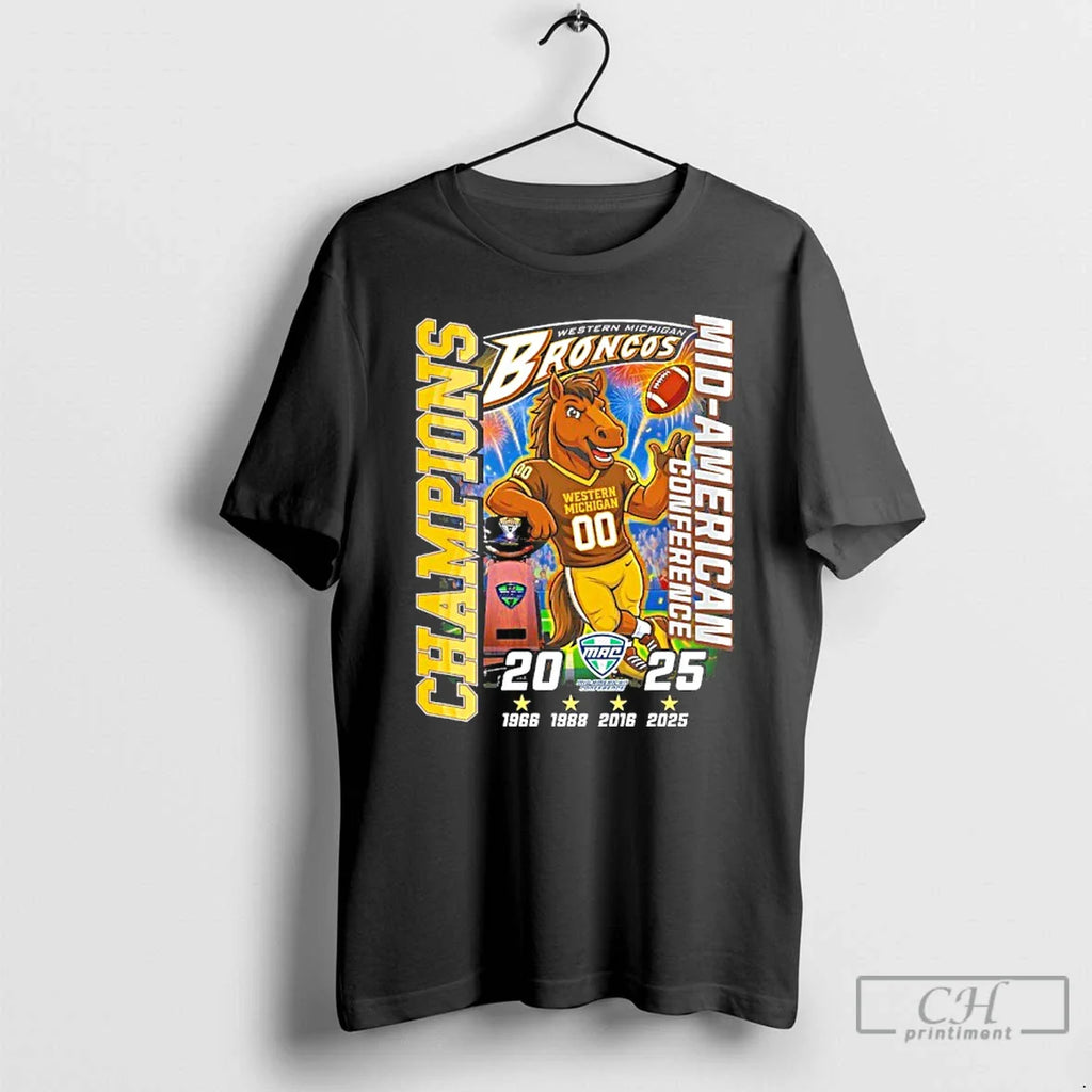 Classic Western Michigan Broncos Big 12 Conference Champions 2025 T-Shirts, Hoodie, Sweatshirt