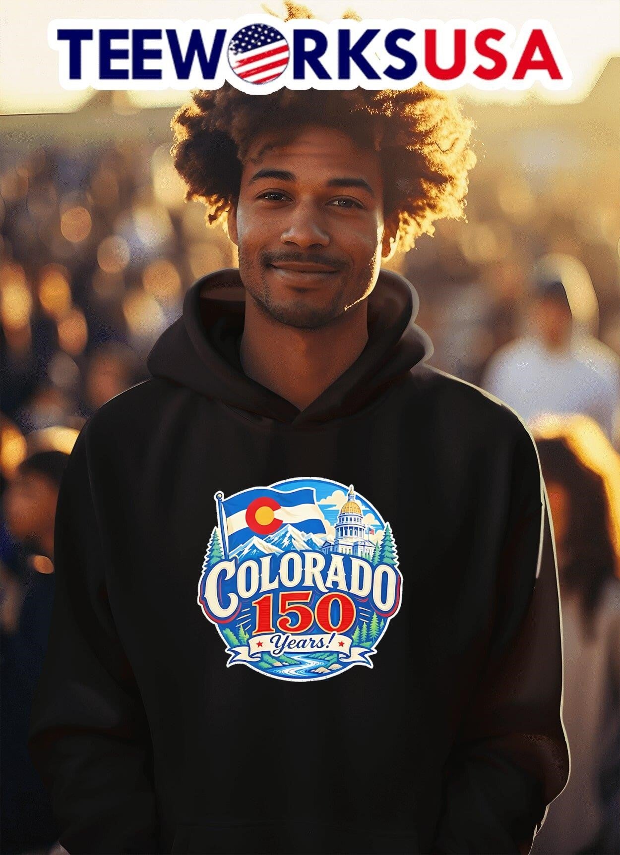 Colorado 150 Years Flag Mountains Capitol Building Shirt