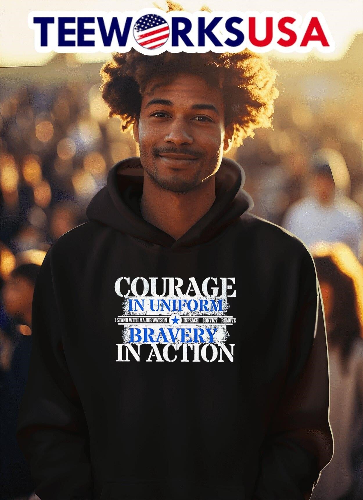 Courage In Uniform I Stand With Major Watson Inpeach Convict Remove Bravery In Action Shirt