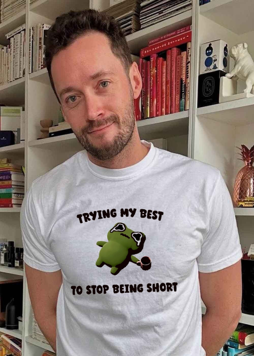 Cute Frog Trying My Best to Stop Being Short Unisex T-Shirt