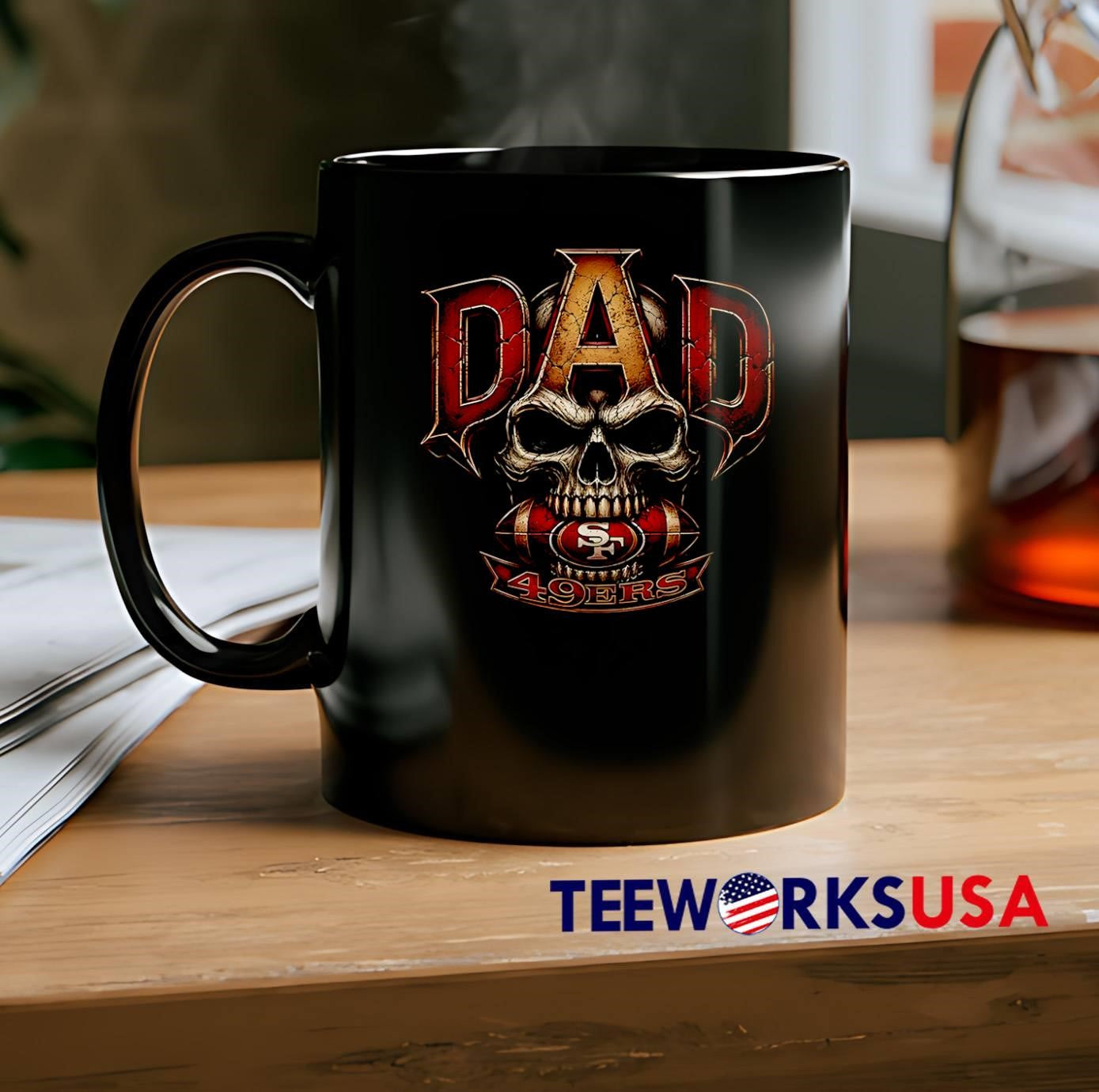 Dad Skull Football 49ERS T-Shirt