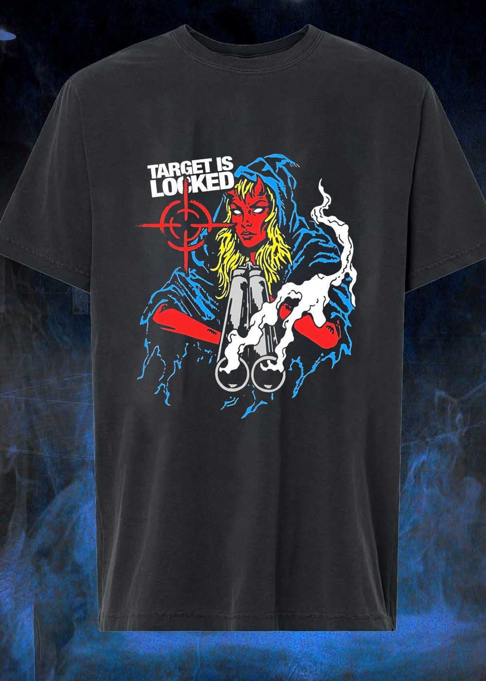 Department Devil Woman Aiming Shotgun Target Is Locked T-Shirt