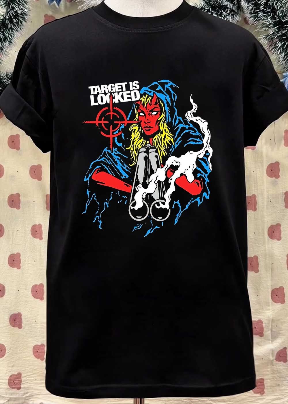 Department Devil Woman Aiming Shotgun Target Is Locked T-Shirt