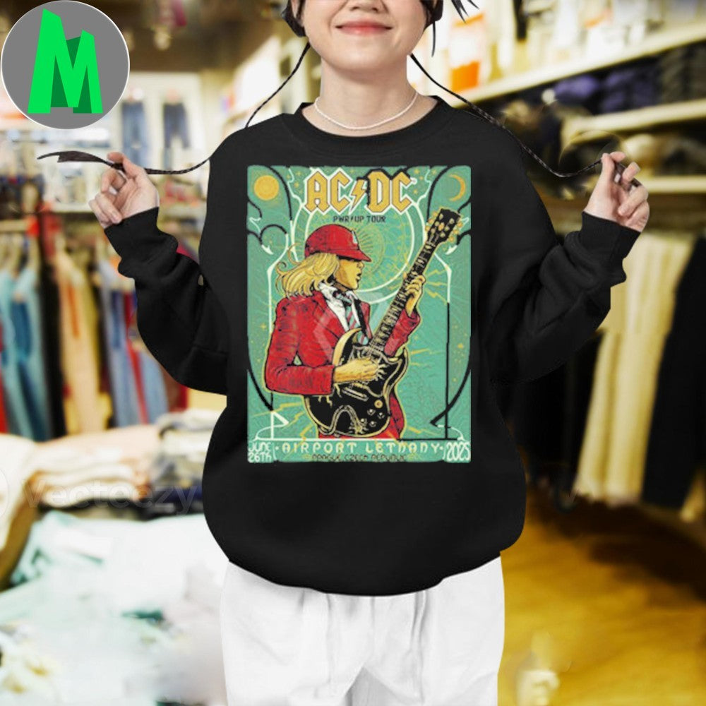 Design ACDC Pwr Up Tour 2025 Poster In Prague Czech Republic On June 26 2025 At Airport Letnany Shirt