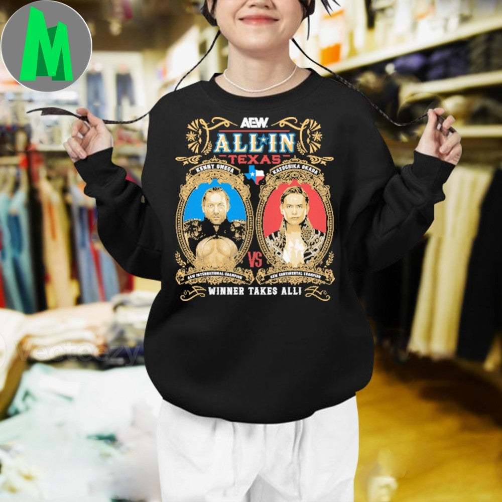 Design AEW ALL IN 2025 Matchup Kenny Omega vs Kazuchika Okada Comfort Colors Soft Heavyweight Shirt