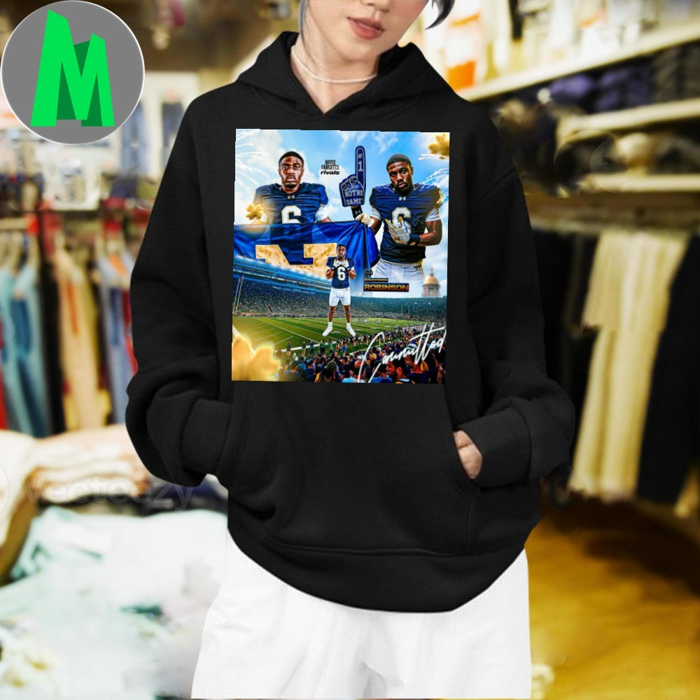Design Brayden Robinson Notre Dame #6 Committed Hayes Fawcett Football Recruit T-Shirt