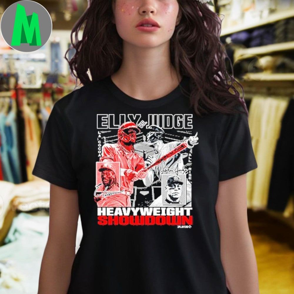 Design Elly De La Cruz vs. Aaron Judge Heavyweight Showdown Baseball T-Shirt