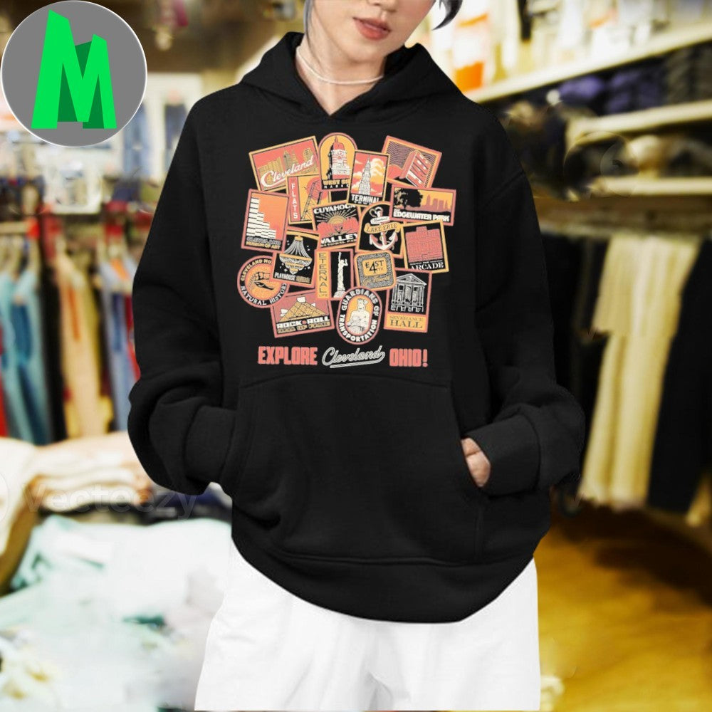 Design Explore Cleveland Ohio Landmarks T-Shirt