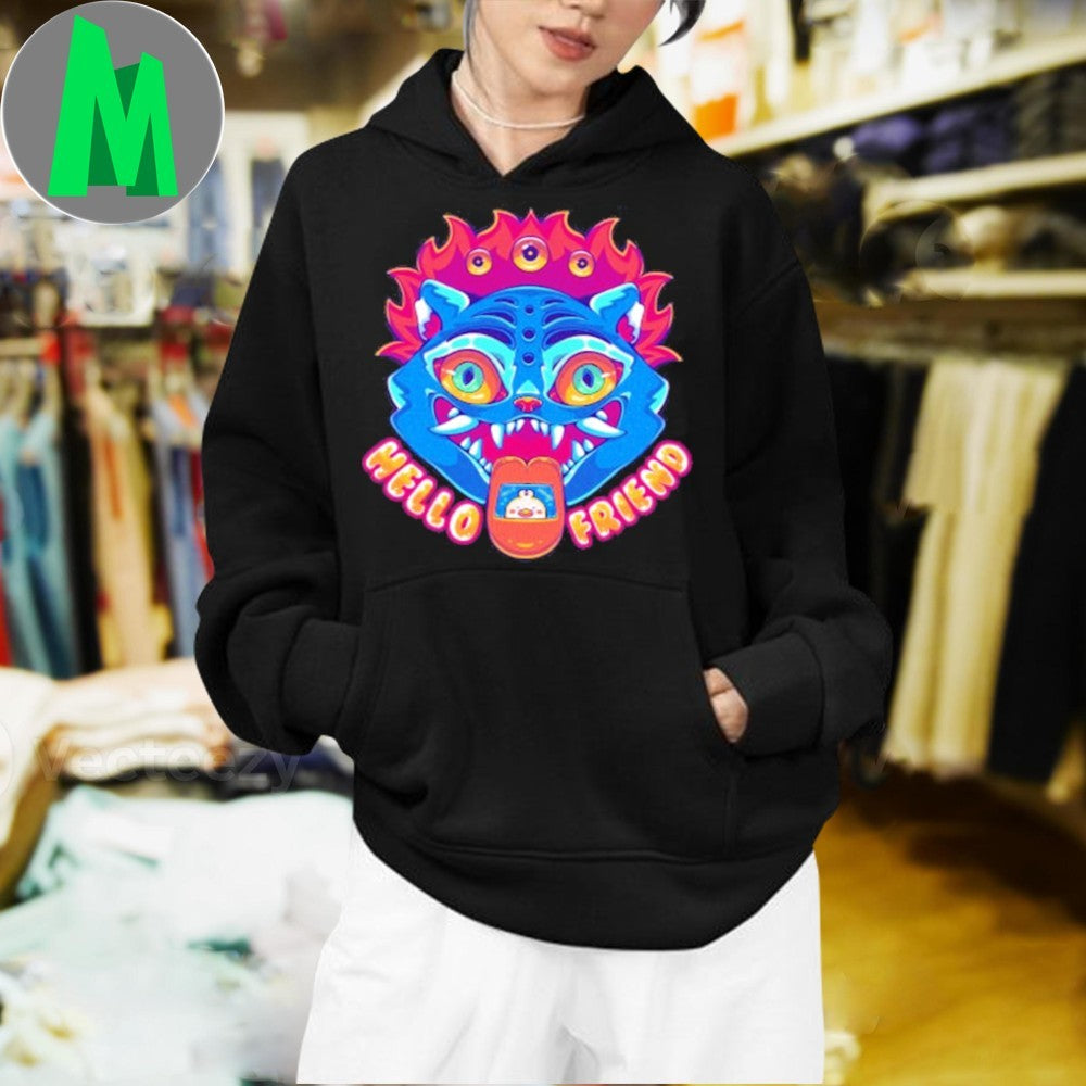 Design Hello Friend Demon Cat T-Shirt