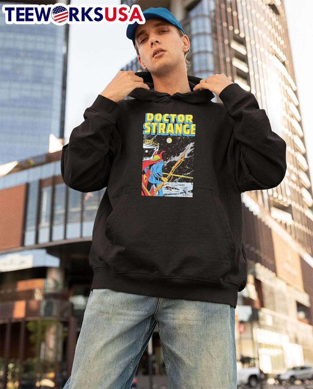 Doctor Strange Standing on the Moon with Staff Doctor Strange T-Shirt