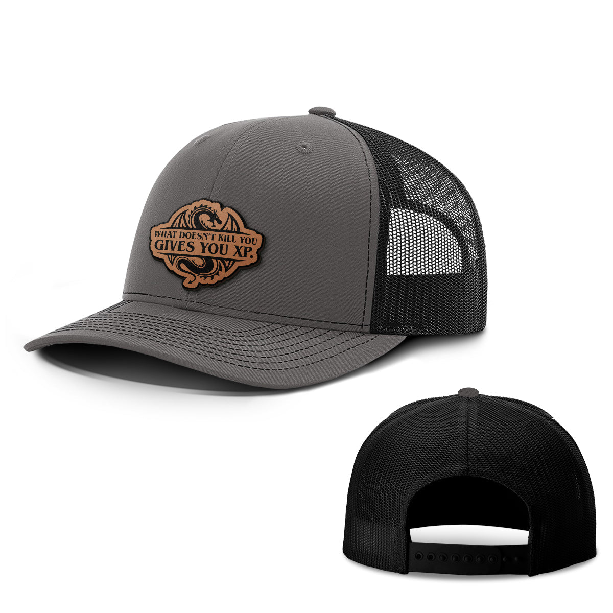 Doesn't Kill You Leather Patch Hats