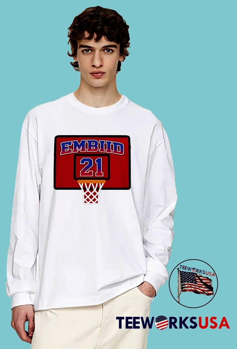 Embiid 21 Basketball Hoop shirt