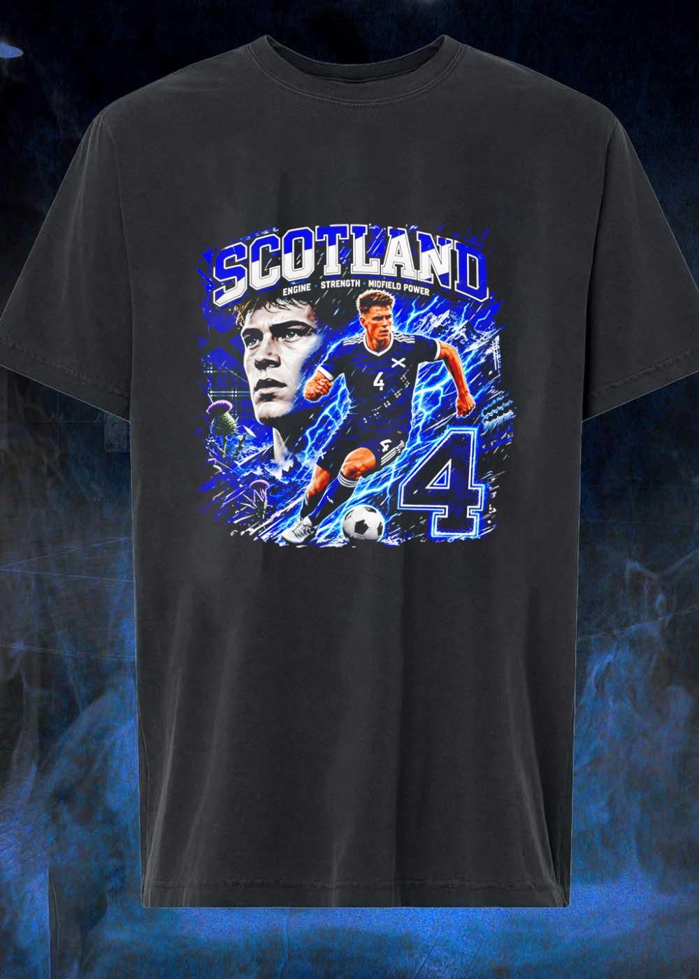 Engine, Strength, Midfield Power, Scotland Soccer Player Action, T-Shirt