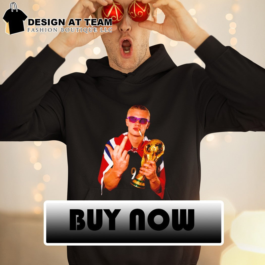 Erling Haaland Norway middle finger and smoking World Cup 2026 shirt