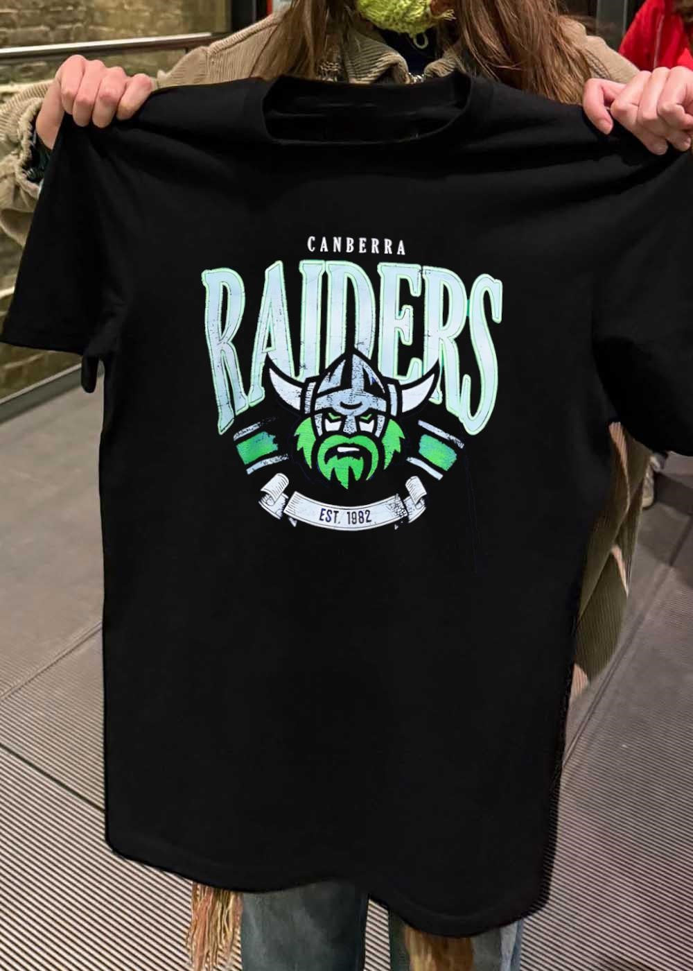 Est. 1982 Canberra Raiders Viking Helmet NRL T-Shirt