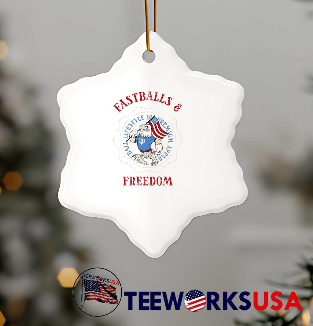 Fastballs & Freedom Eagle Lifestyle Premium Apparel Baseball T-Shirt