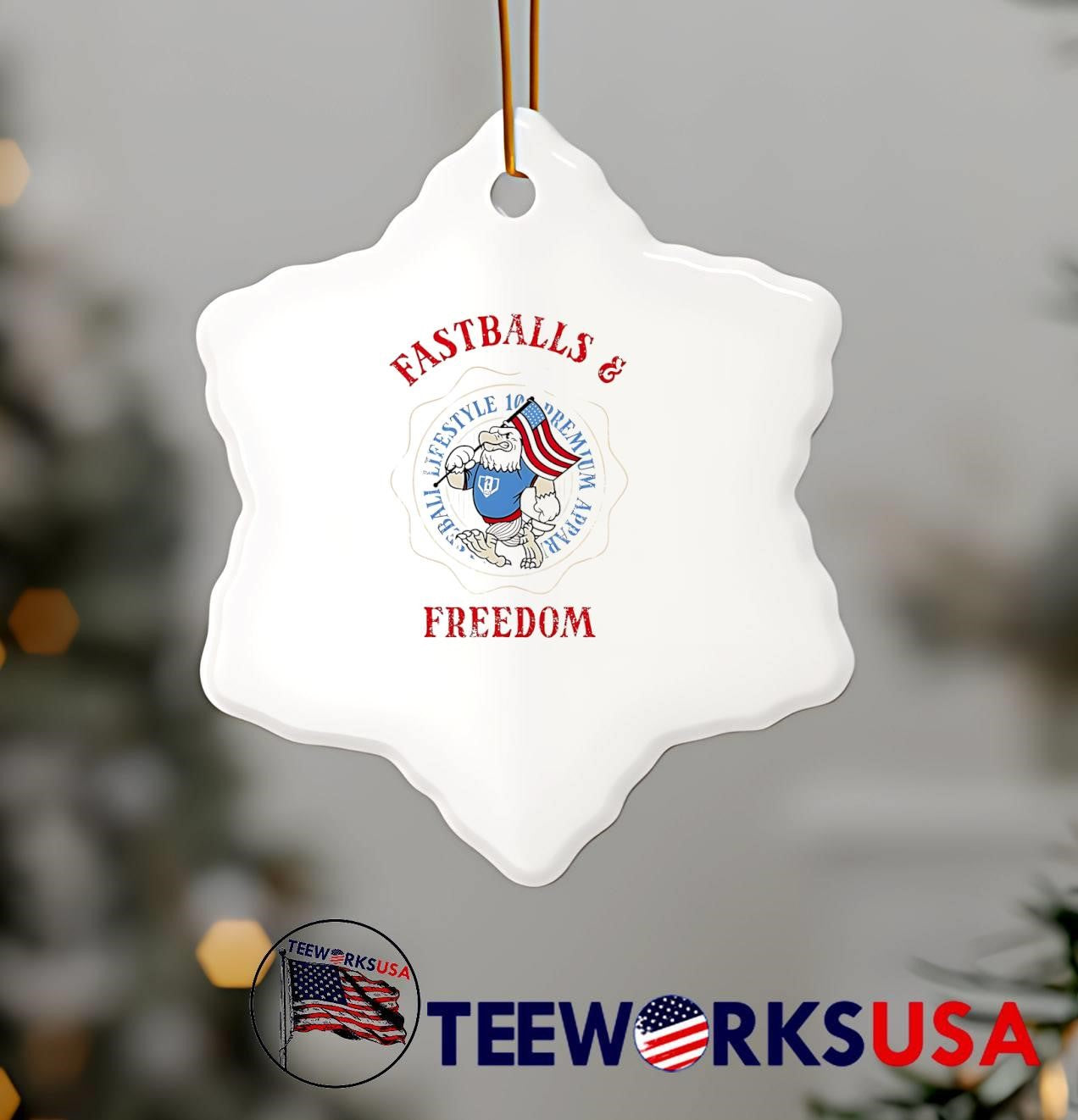 Fastballs & Freedom Eagle Lifestyle Premium Apparel Baseball T-Shirt