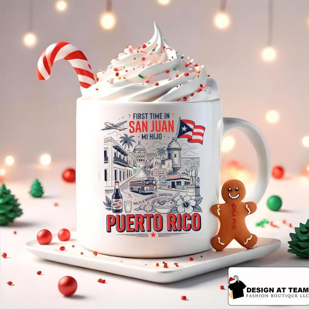 First Time In San Juan Mi Hijo Puerto Rico Malta and Mofongo Papacito shirt