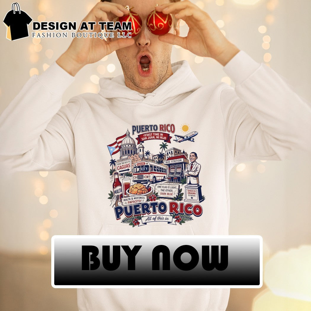 First Time In San Juan Puerto Rico Mi Hijo Took The Bus To Caguas Malta Mofongo Papacito all of this in shirt