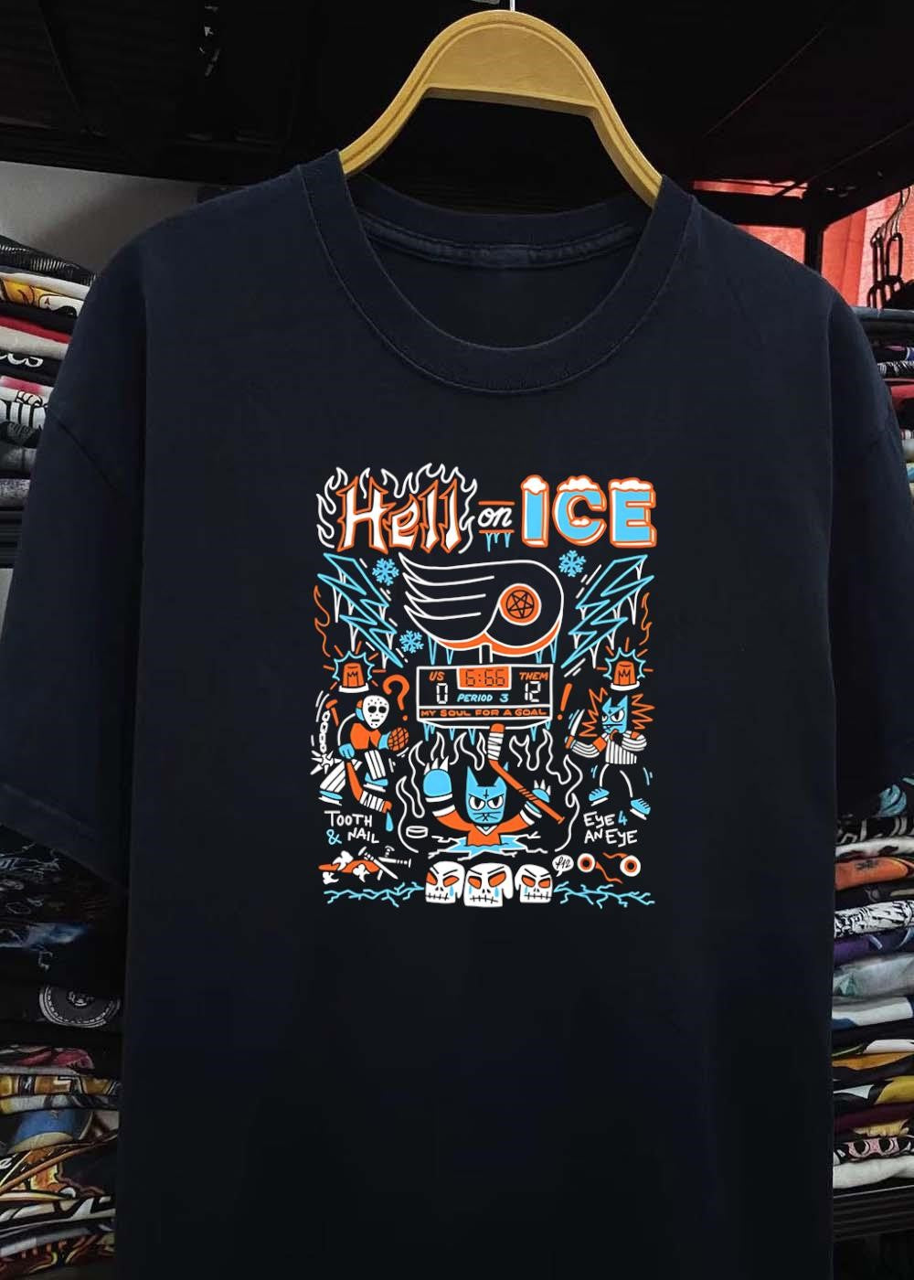 Fl12 Hell on ICE US 0 666 Them 12 Period 3 My Soul for a Goal Tooth Nail Eye 4 an Eye Philadelphia Flyers T-Shirt