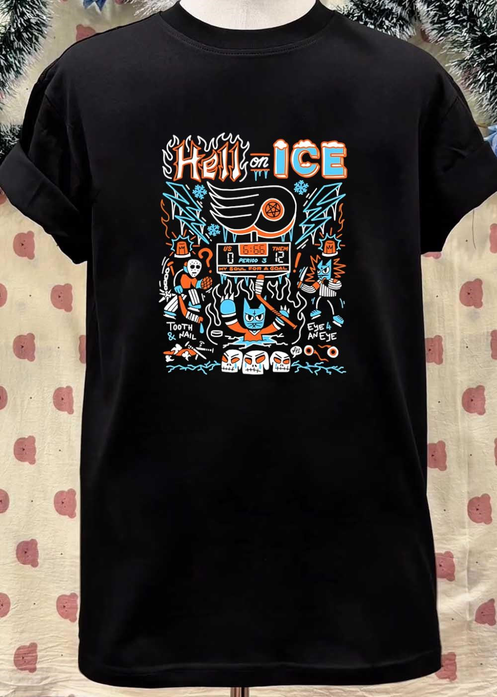 Fl12 Hell on ICE US 0 666 Them 12 Period 3 My Soul for a Goal Tooth Nail Eye 4 an Eye Philadelphia Flyers T-Shirt