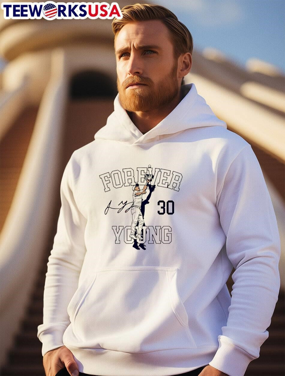 Forever Young baseball player catching ball 30 shirt