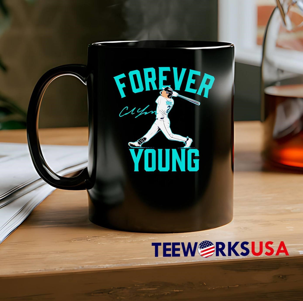 Forever Young baseball player silhouette shirt