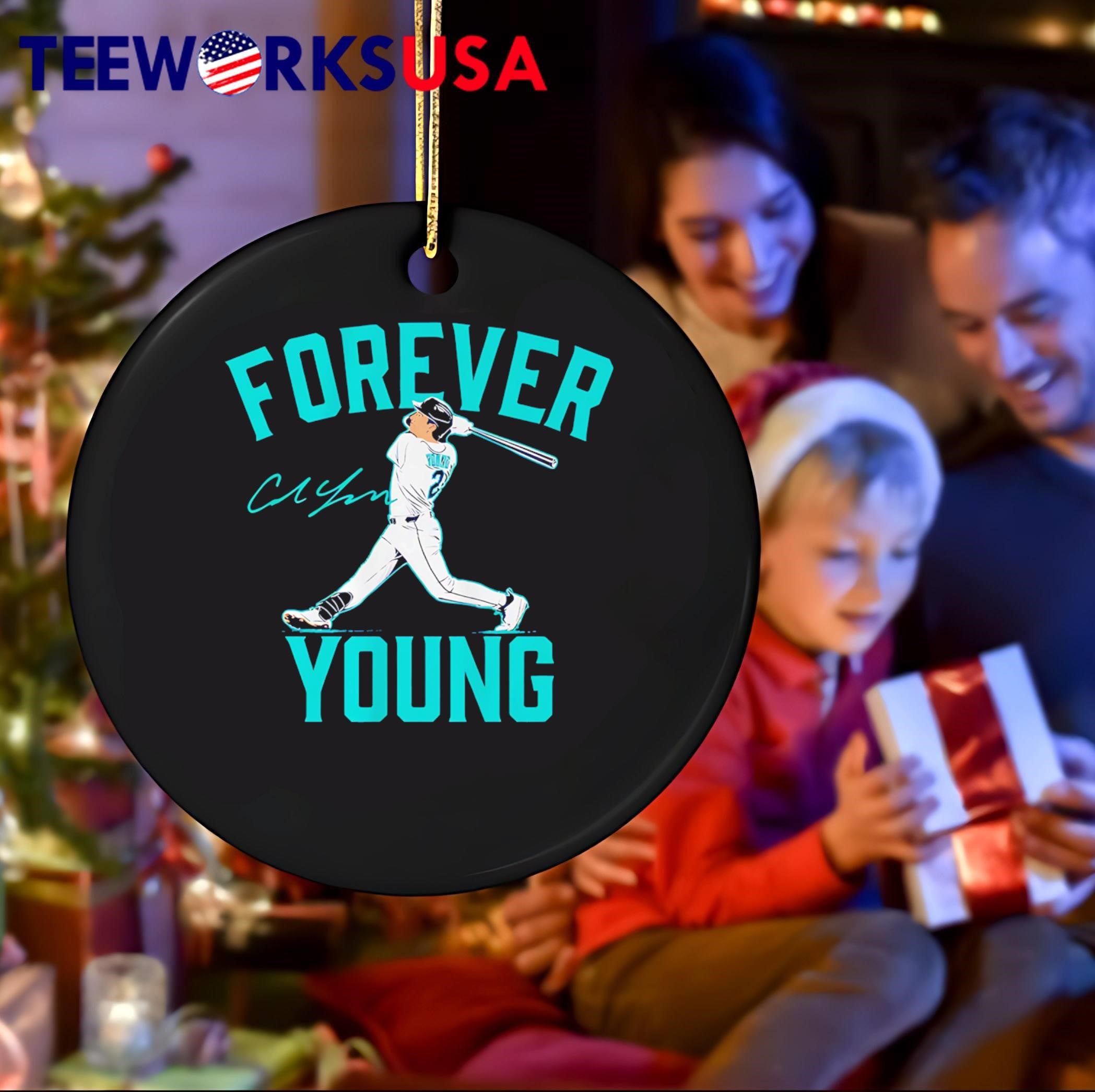 Forever Young baseball player silhouette shirt