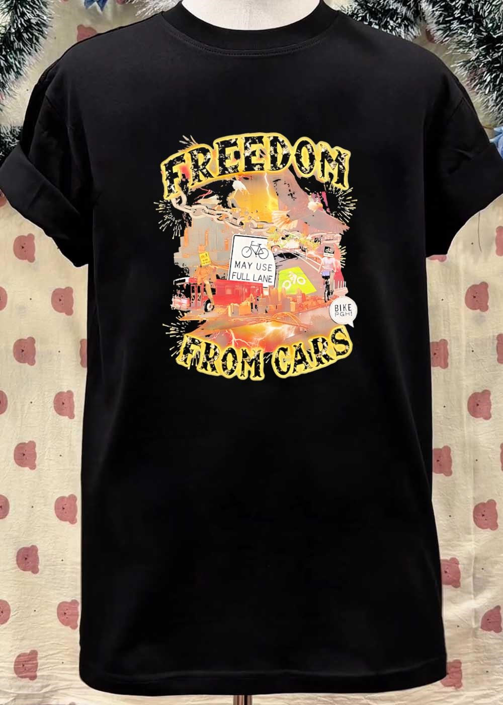 Freedom From Cars Bike PGH Bicycle Awareness shirt