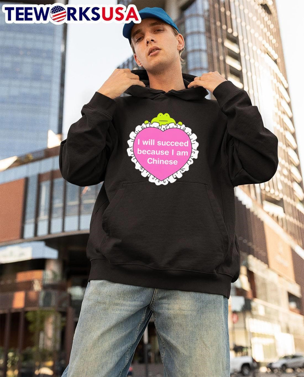 Frog Lover Affirmation I Will Succeed Because I Am Chinese shirt