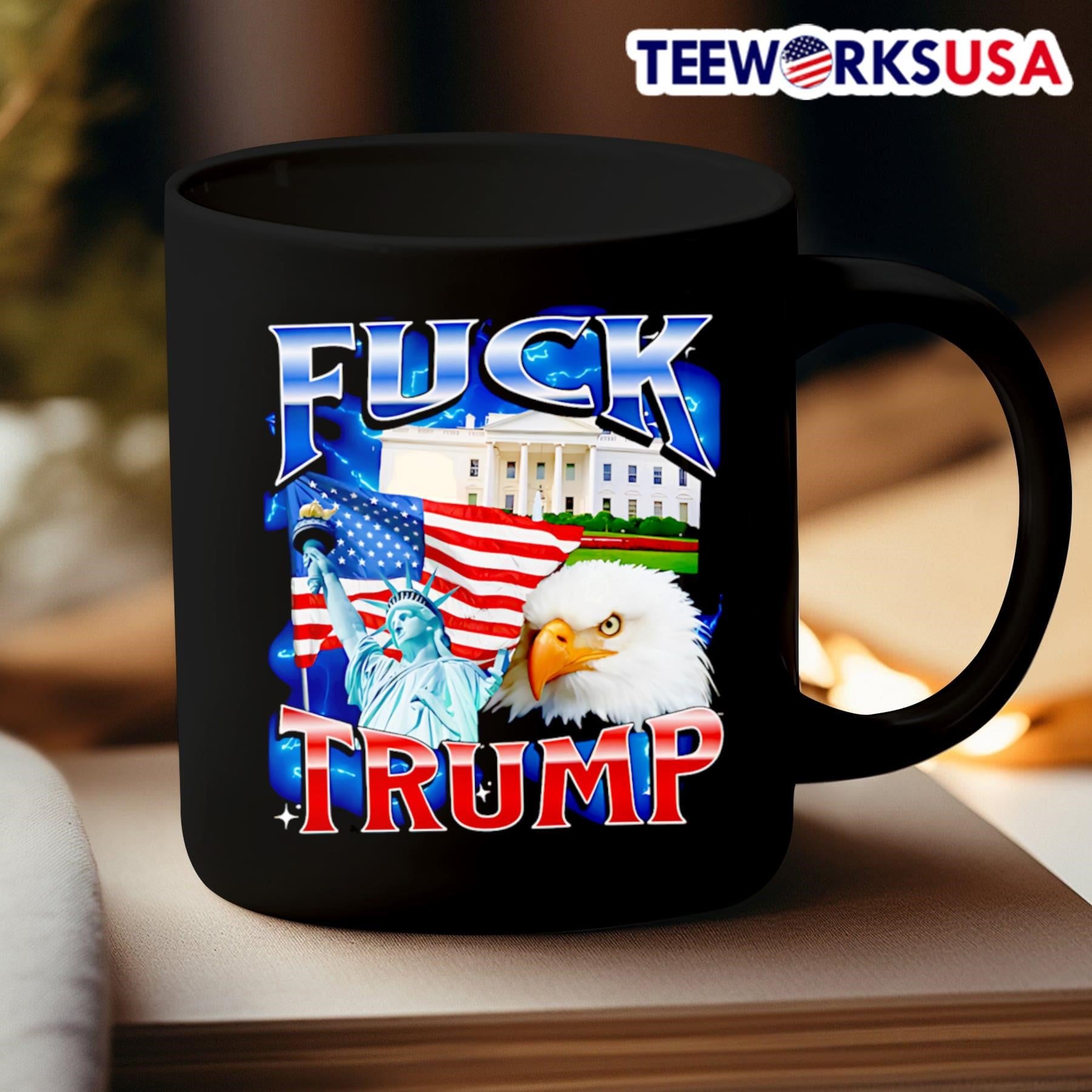 Fuck Trump With Statue Of Liberty And Bald Eagle USA Shirt